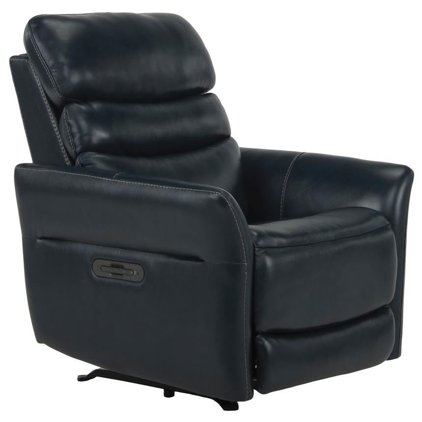 Serenity Blue Leather Power Recliner El Dorado Furniture