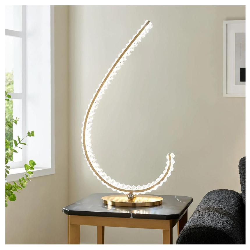 Curve II Gold Right Table Lamp  alternate image, 2 of 9 images.