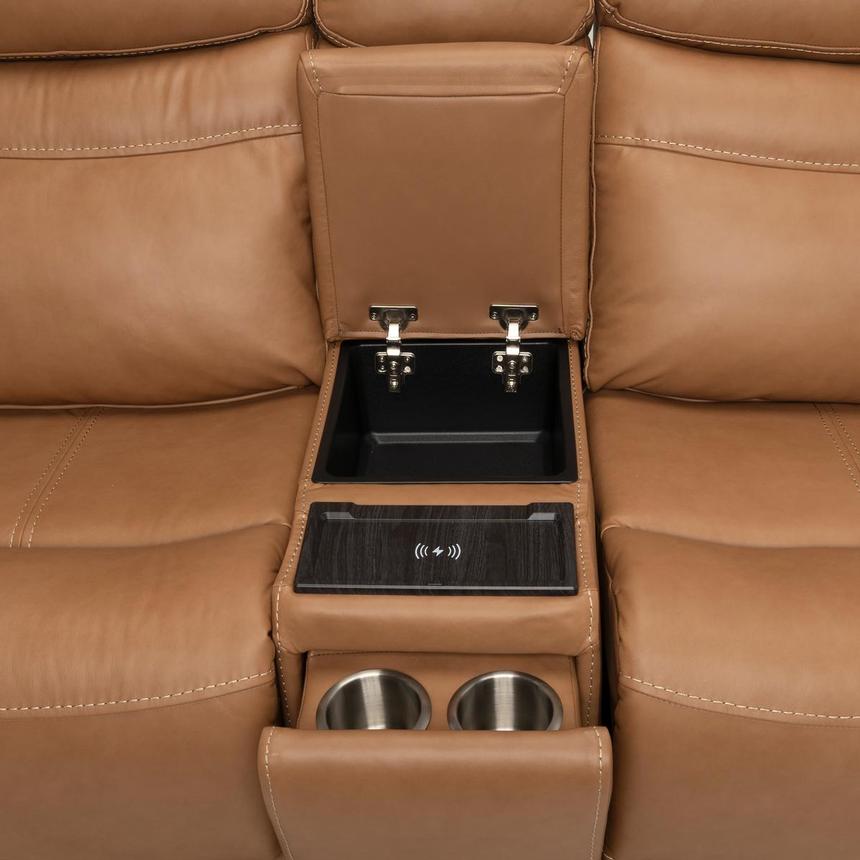 Byron Leather Power Reclining Sofa w/Console  alternate image, 6 of 11 images.