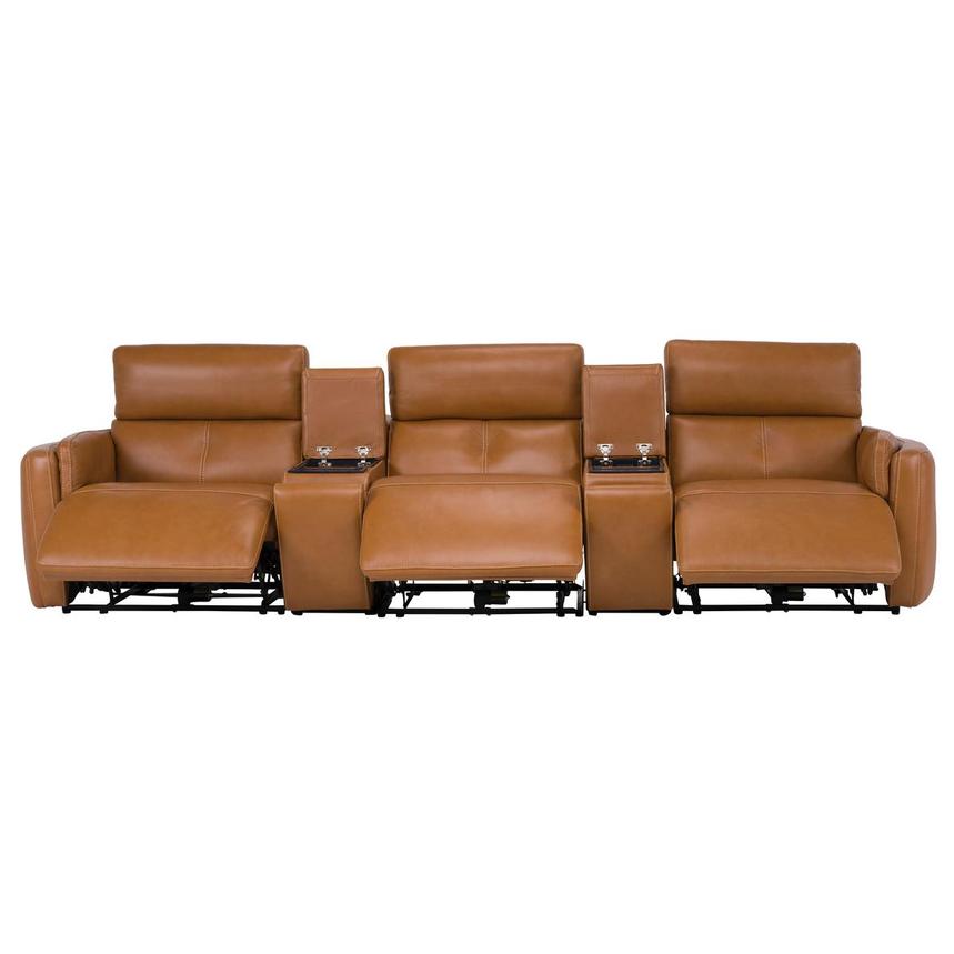 Kamet Tan Home Theater Leather Seating with 5PCS/3PWR alternate image, 2 of 7 images.