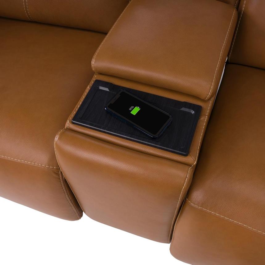 Kamet Tan Leather Power Reclining Sectional with 6PCS/2PWR alternate image, 7 of 9 images.