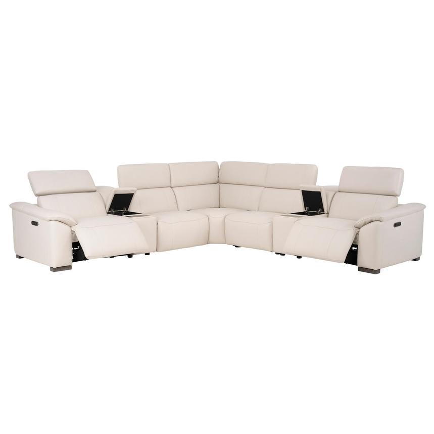 Luanne Leather Power Reclining Sectional with 7PCS/3PWR  alternate image, 2 of 10 images.
