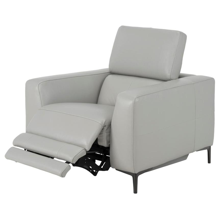 Monroe Silver Leather Power Recliner  alternate image, 2 of 10 images.