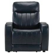 Neptune Blue Leather Power Recliner  alternate image, 3 of 11 images.