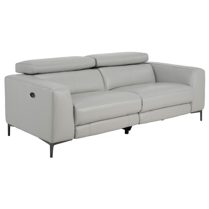 Monroe Silver Leather Power Reclining Sofa  alternate image, 2 of 10 images.