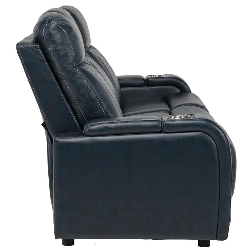 Neptune Blue Leather Power Reclining Sofa alternate image, 5 of 12 images.