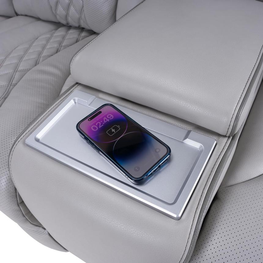 Pummel Gray Leather Corner Sofa  alternate image, 12 of 16 images.