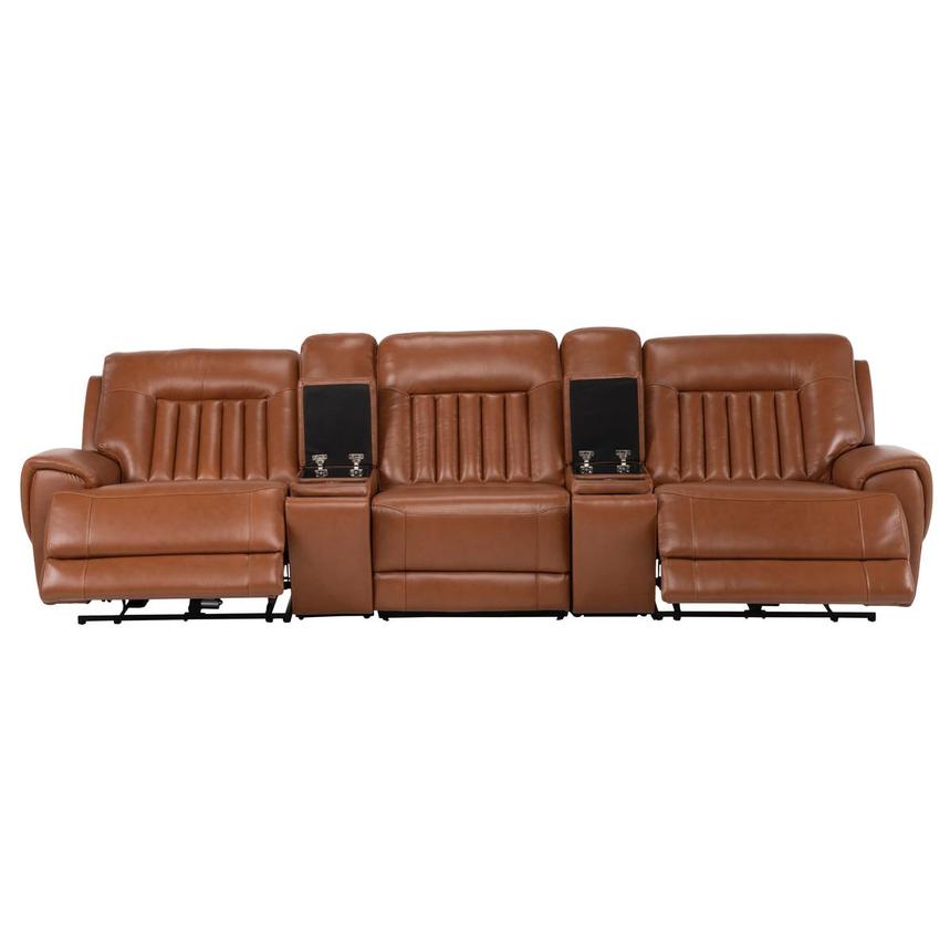 Devin Tan Home Theater Leather Seating with 5PCS/2PWR  alternate image, 2 of 10 images.