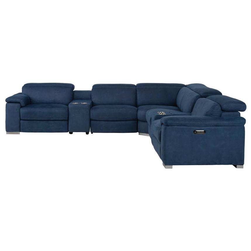 Karly Blue Power Reclining Sectional with 7PCS/3PWR alternate image, 3 of 10 images.