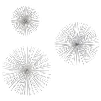 Spiky White Set of 3 Wall Decor