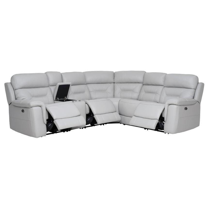 Palmer Leather Power Reclining Sectional with 6PCS/3PWR  alternate image, 2 of 10 images.