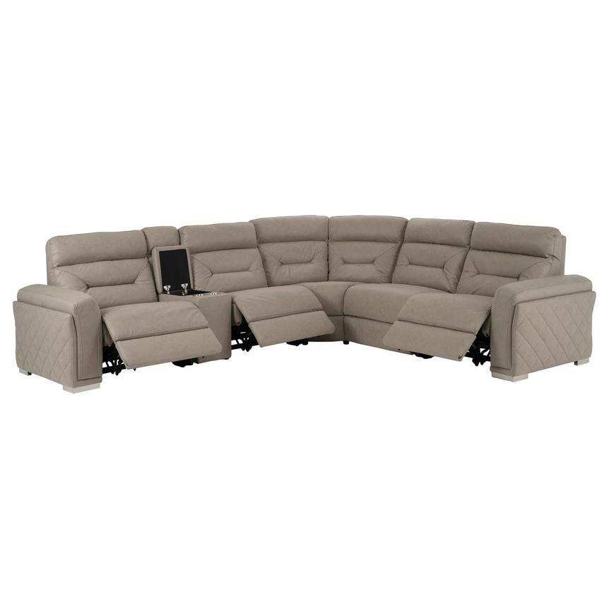 Kim Taupe Power Reclining Sectional with 6PCS/3PWR  alternate image, 2 of 9 images.