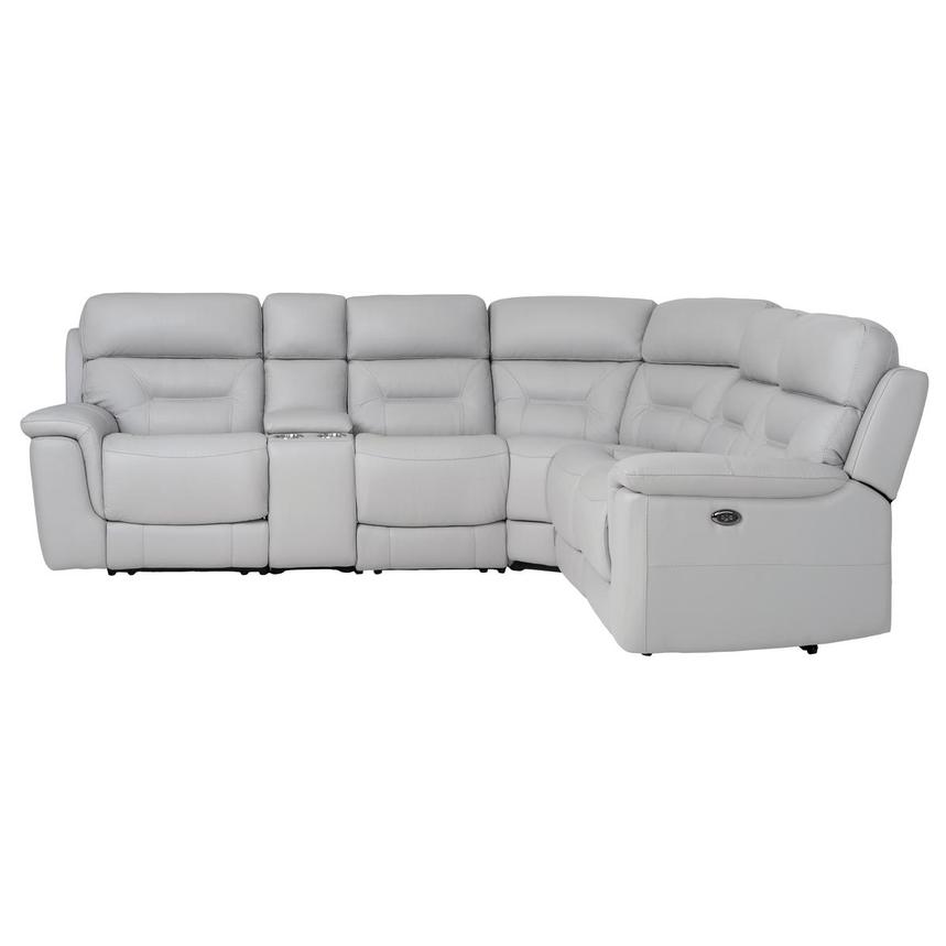Palmer Leather Power Reclining Sectional with 6PCS/2PWR alternate image, 3 of 10 images.