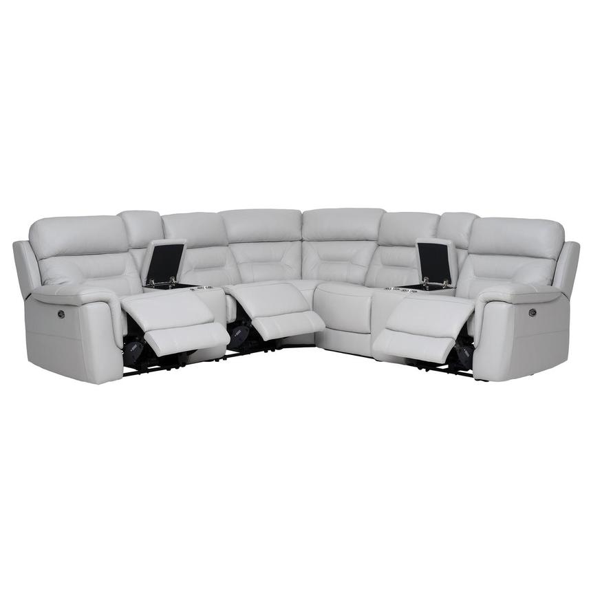 Palmer Leather Power Reclining Sectional with 7PCS/3PWR  alternate image, 2 of 10 images.