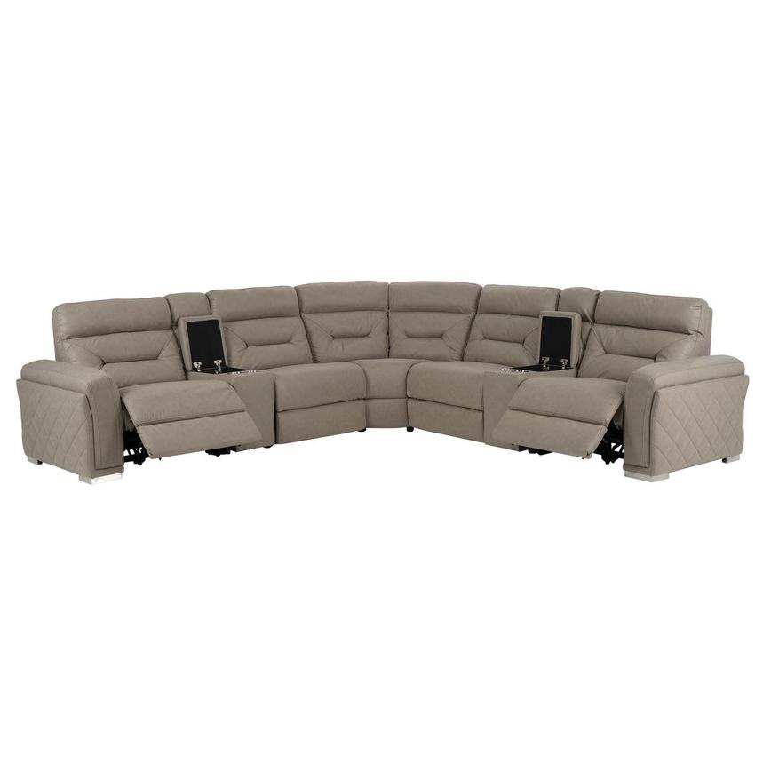 Kim Taupe Power Reclining Sectional with 7PCS/3PWR  alternate image, 2 of 10 images.