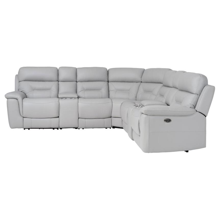 Palmer Leather Power Reclining Sectional with 7PCS/3PWR alternate image, 3 of 10 images.