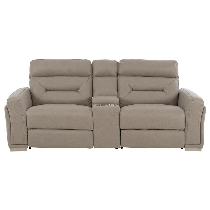 Kim Taupe Power Reclining Sofa w/Console  alternate image, 2 of 8 images.