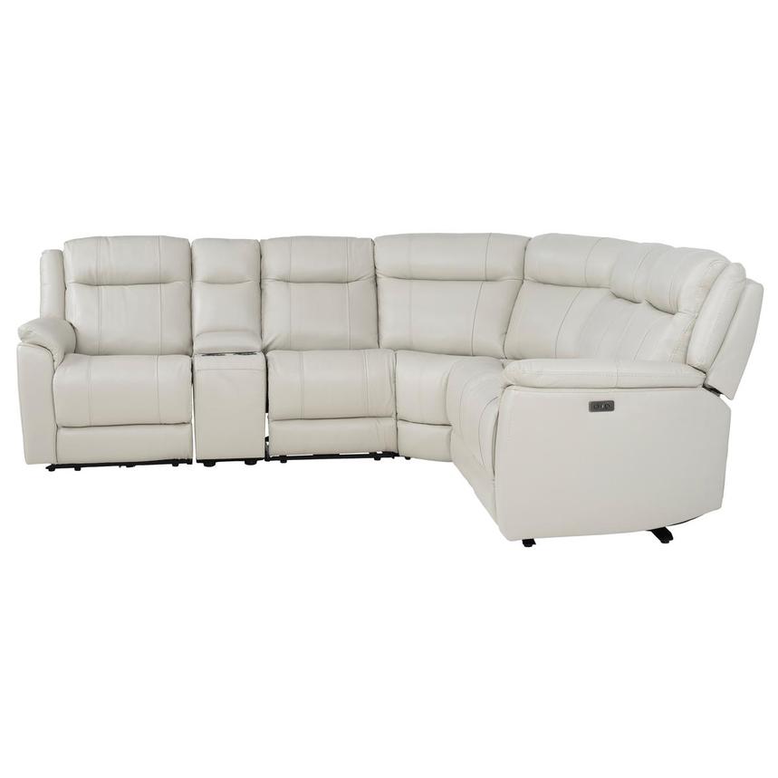 Samuel Leather Power Reclining Sectional with 6PCS/2PWR alternate image, 3 of 10 images.