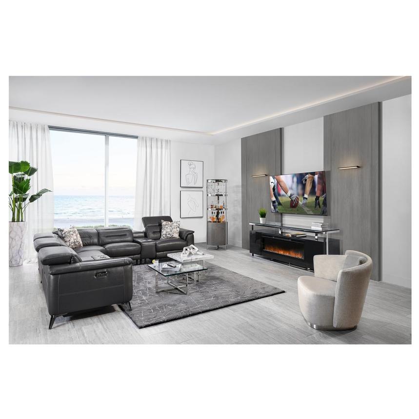 Anabel Gray Leather Power Reclining Sectional with 5PCS/2PWR  alternate image, 2 of 11 images.