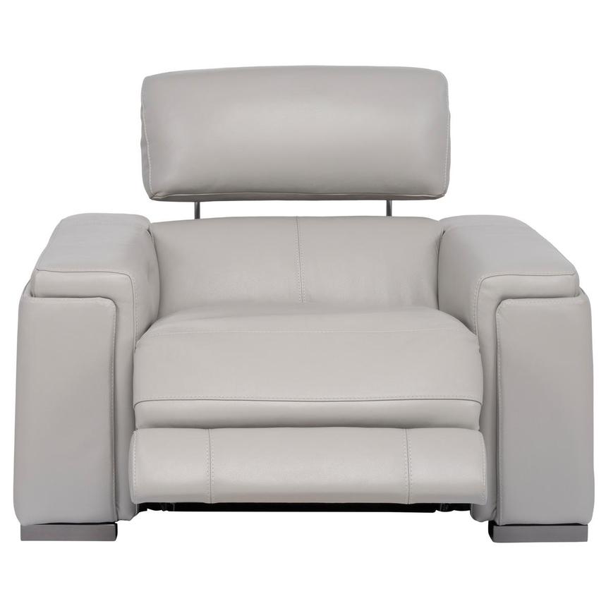Charlette Silver Leather Power Recliner  alternate image, 2 of 13 images.