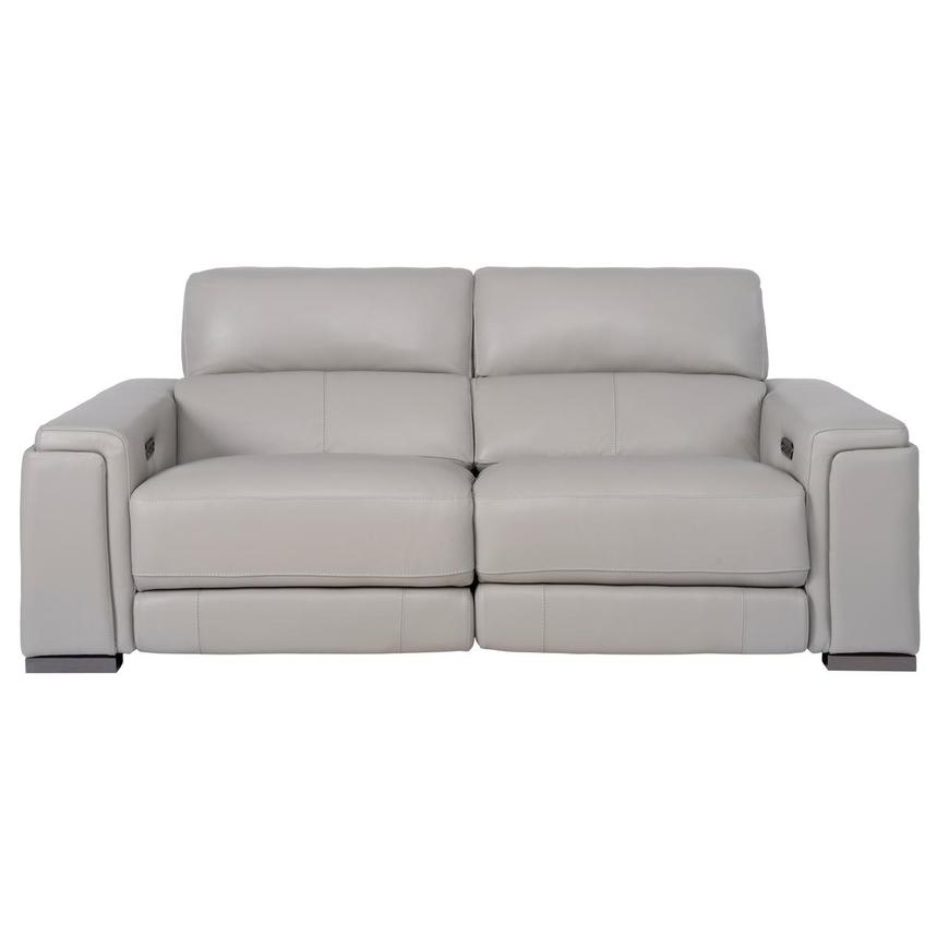 Charlette Silver Leather Power Reclining Sofa  main image, 1 of 13 images.