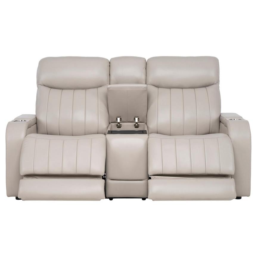 Neptune Gray Leather Power Reclining Sofa w/Console  alternate image, 2 of 16 images.