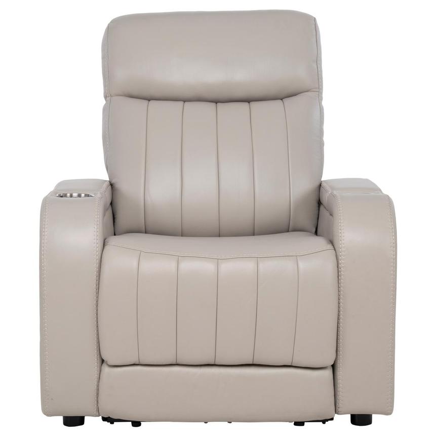 Neptune Gray Leather Power Recliner  alternate image, 4 of 16 images.