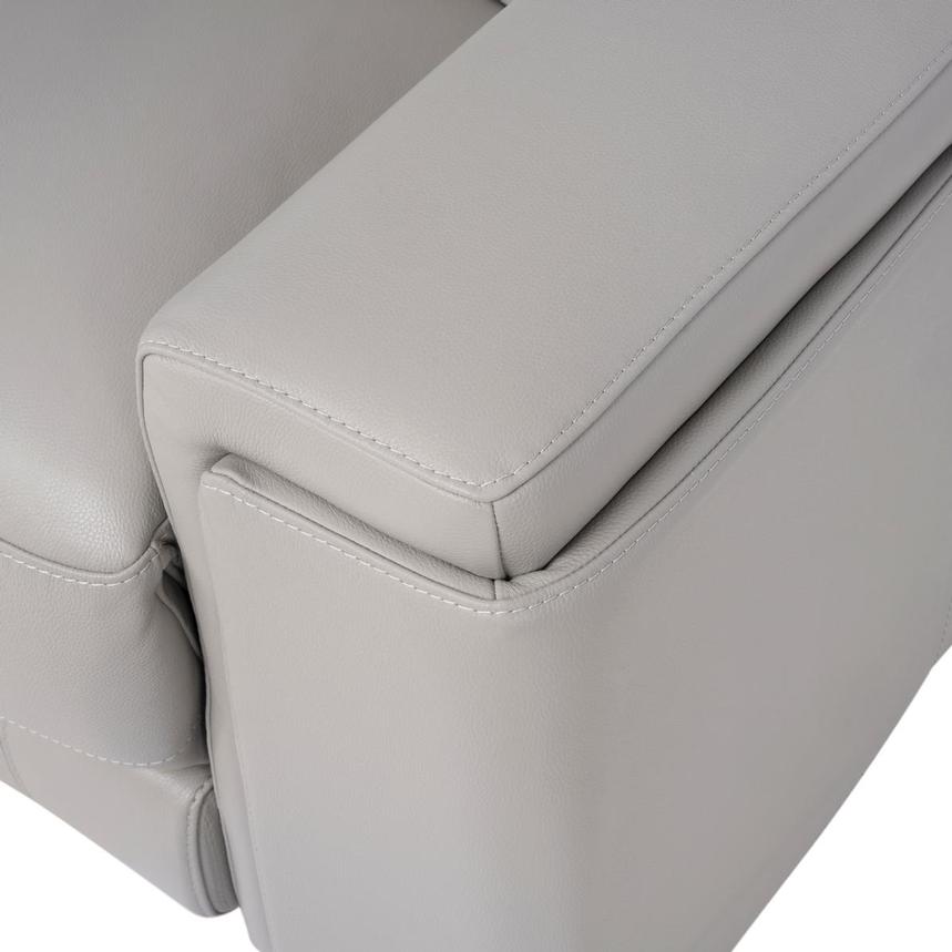 Charlette Silver Leather Power Reclining Sofa alternate image, 10 of 13 images.