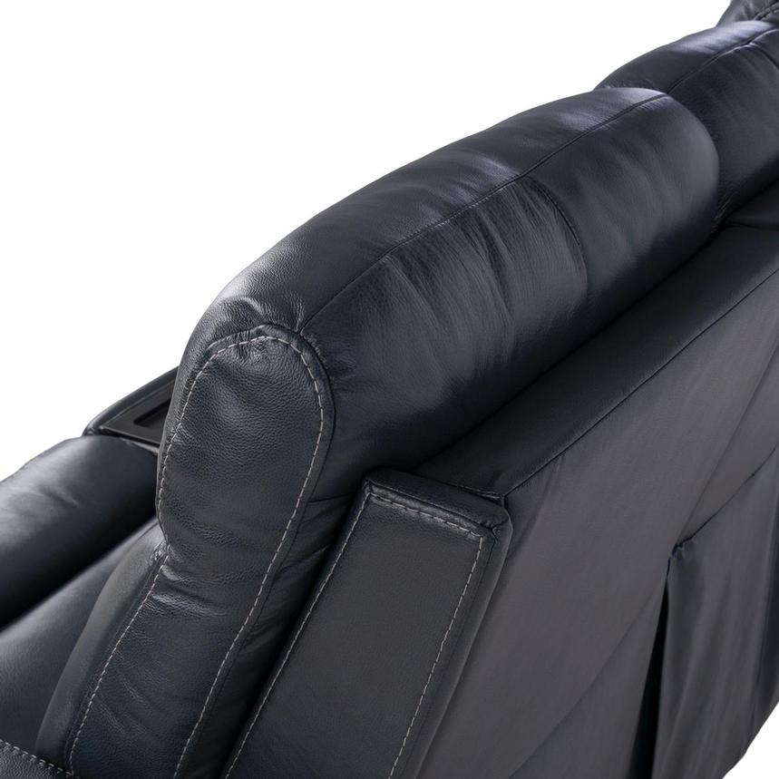 Neptune Blue Leather Power Reclining Sofa w/Console alternate image, 5 of 16 images.