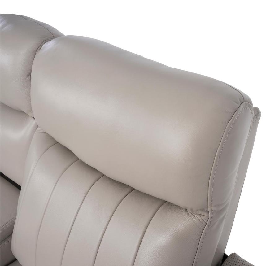 Neptune Gray Leather Power Reclining Sofa w/Console alternate image, 9 of 17 images.