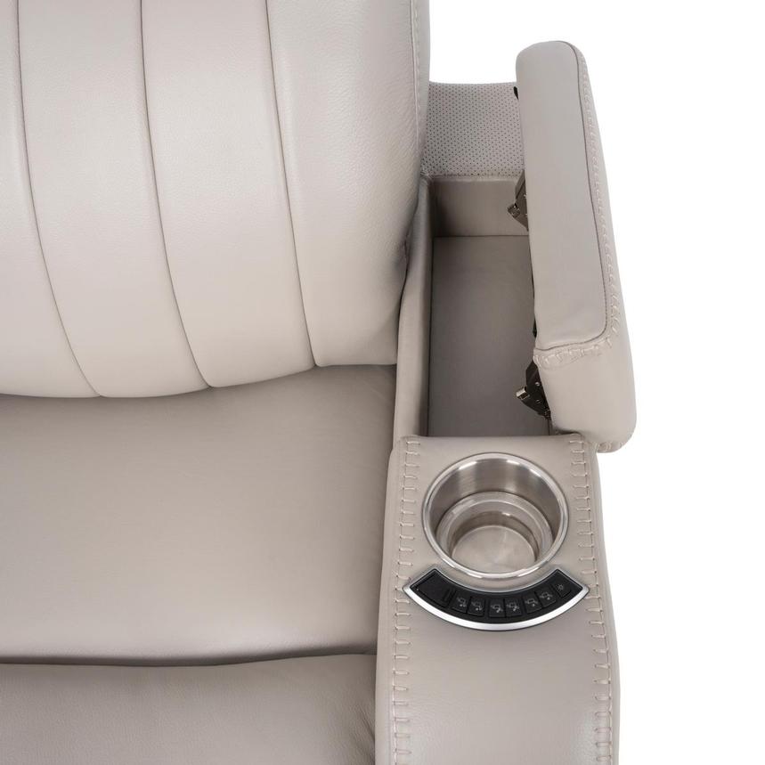 Neptune Gray Leather Power Reclining Sofa w/Console alternate image, 14 of 17 images.