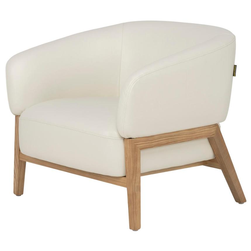 Giada White Leather Accent Chair  main image, 1 of 10 images.