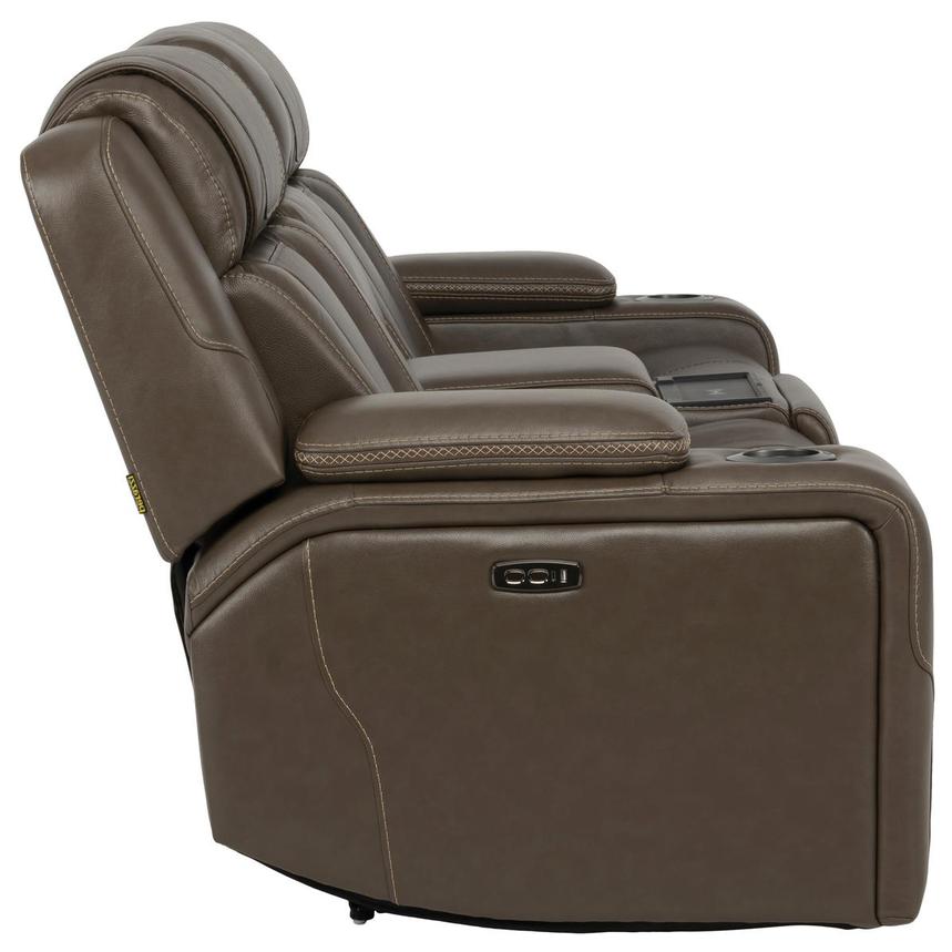 Aston Leather Power Reclining Sofa w/Console  alternate image, 4 of 14 images.