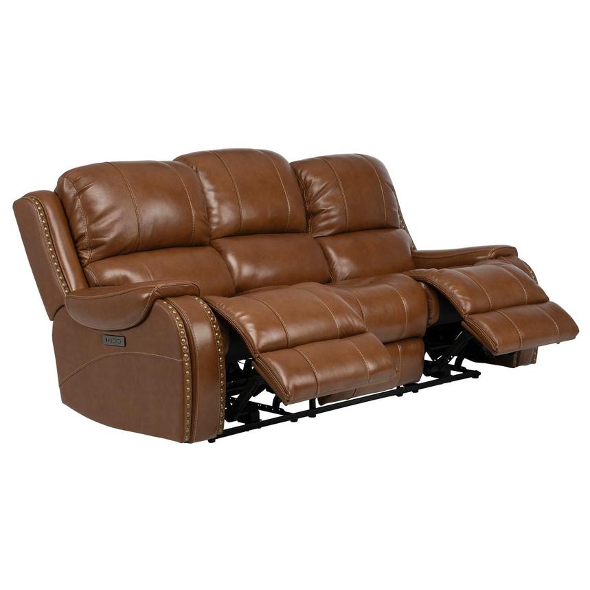 Durham Tan Leather Power Reclining Sofa alternate image, 3 of 9 images.