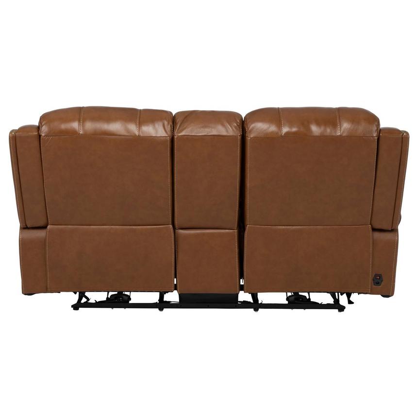 Durham Tan Leather Power Reclining Sofa w/Console alternate image, 5 of 13 images.