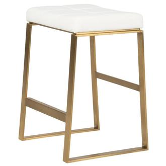 Sabriel White/Gold Counter Stool
