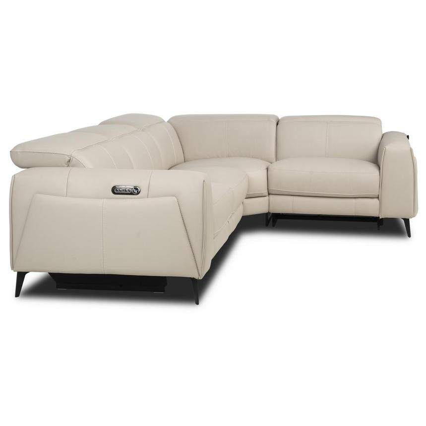 Luke 2.0 Taupe Leather Power Reclining Sectional with 4PCS/2PWR alternate image, 3 of 9 images.