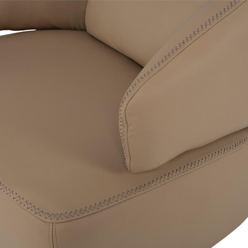 Tivona Dark Cream Leather Swivel Chair  alternate image, 7 of 9 images.