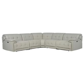 Graystone Leather Power Reclining Sectional with 5PCS/3PWR