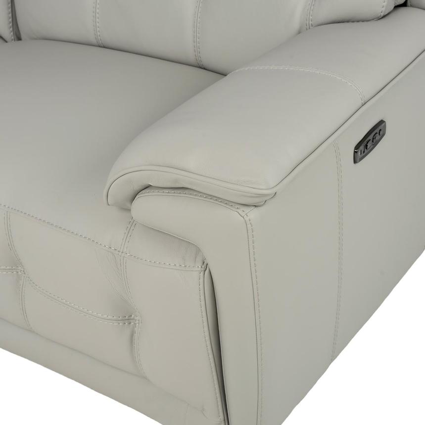 Graystone Gray Leather Power Reclining Sectional with 5PCS/3PWR alternate image, 7 of 9 images.