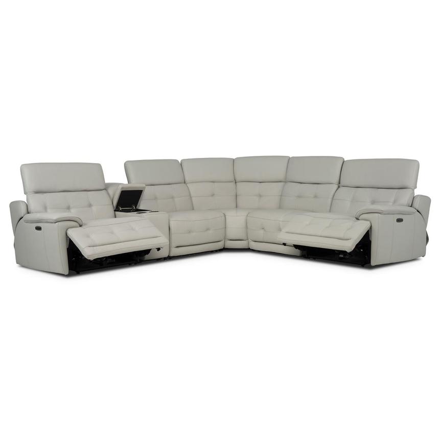 Graystone Leather Power Reclining Sectional with 6PCS/2PWR  alternate image, 3 of 12 images.