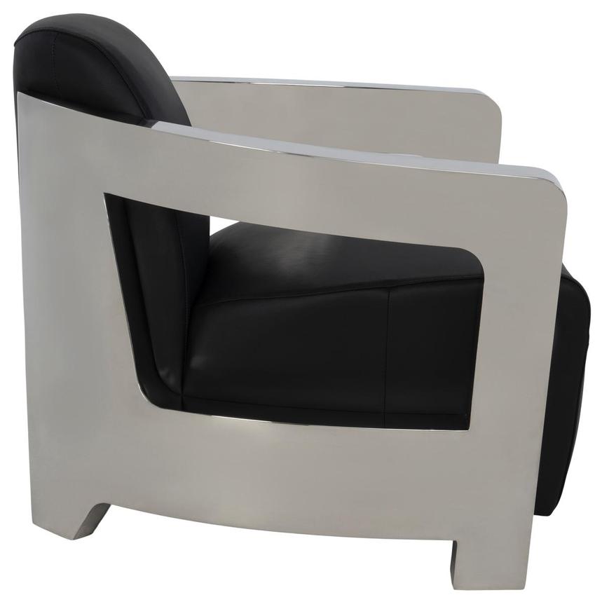 Aviator II Black Leather Accent Chair  alternate image, 4 of 8 images.