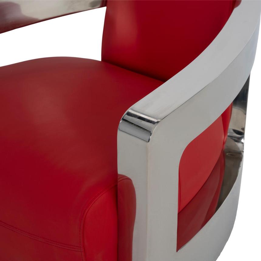 Aviator II Red Leather Accent Chair  alternate image, 7 of 8 images.