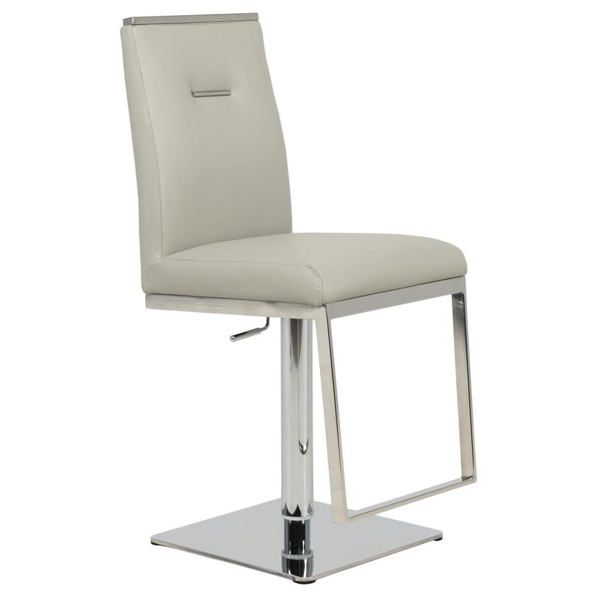 Hyde Light Gray Leather Adjustable Stool  alternate image, 4 of 12 images.