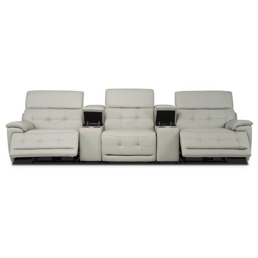 Graystone Home Theater Leather Seating with 5PCS/2PWR  alternate image, 2 of 11 images.