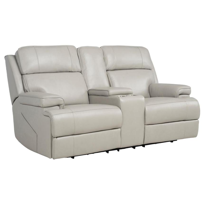 Alex Gray Leather Power Reclining Loveseat  alternate image, 2 of 13 images.