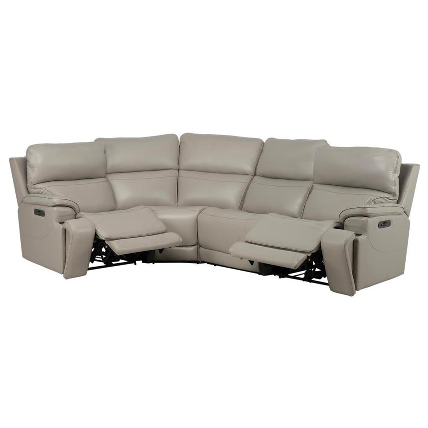 Granite Leather Power Reclining Sectional with 4PCS/2PWR alternate image, 3 of 12 images.
