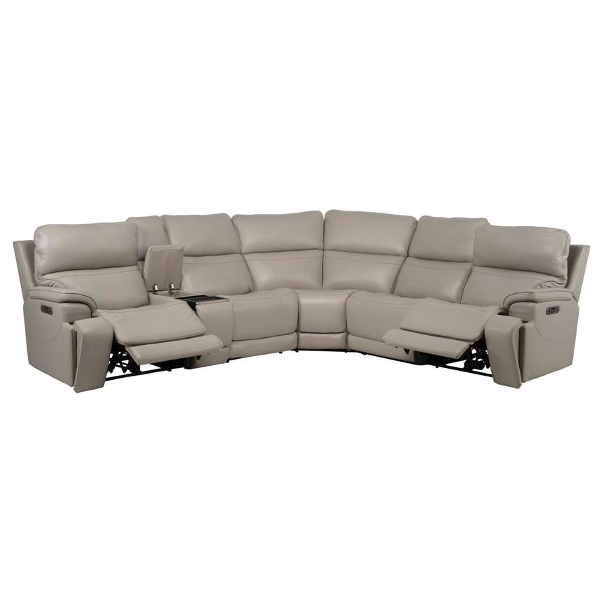 Granite Leather Power Reclining Sectional with 6PCS/2PWR  alternate image, 2 of 15 images.