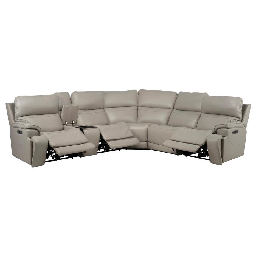 Granite Leather Power Reclining Sectional with 6PCS/3PWR  alternate image, 2 of 16 images.