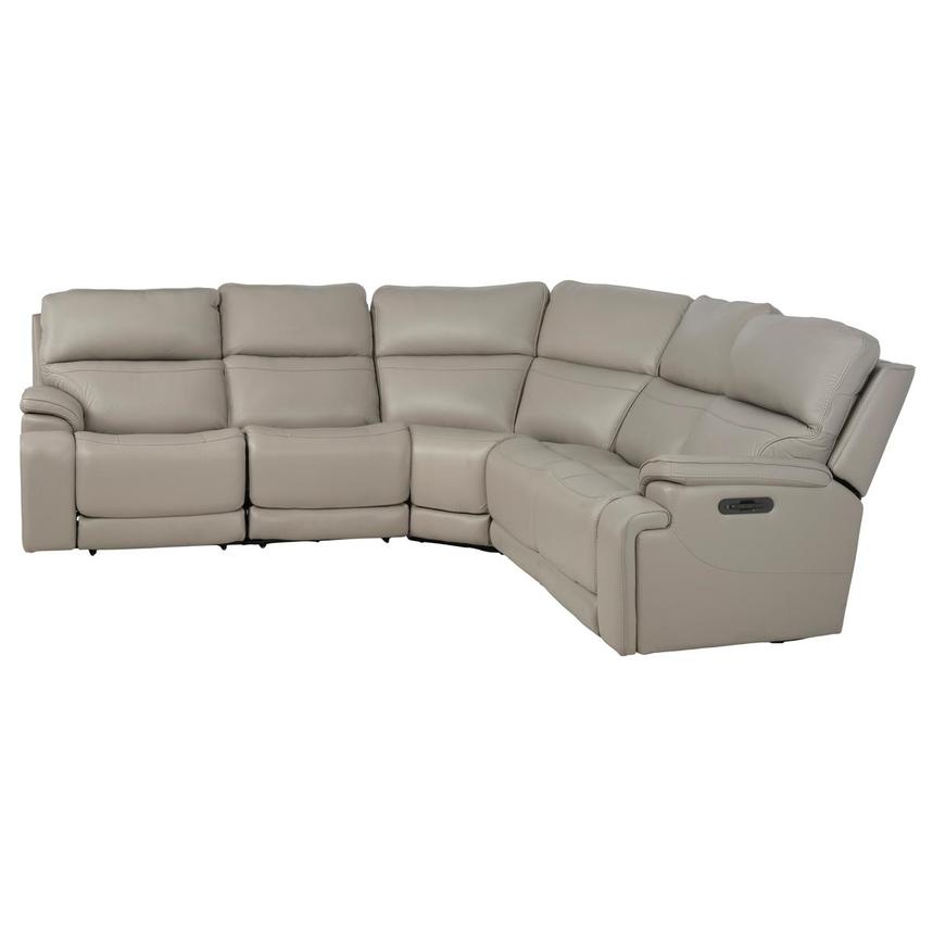 Granite Leather Power Reclining Sectional with 5PCS/3PWR alternate image, 3 of 13 images.